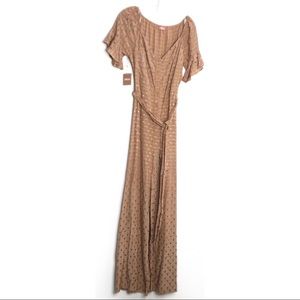 LeRumi Cassie Nude Polka Dot Jumpsuit S NWT